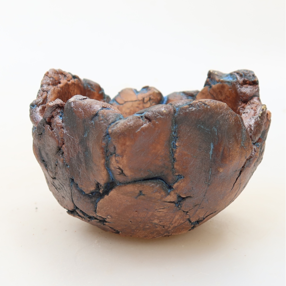 Keramische schelp 9 x 9 x 6 cm , kleur blauw