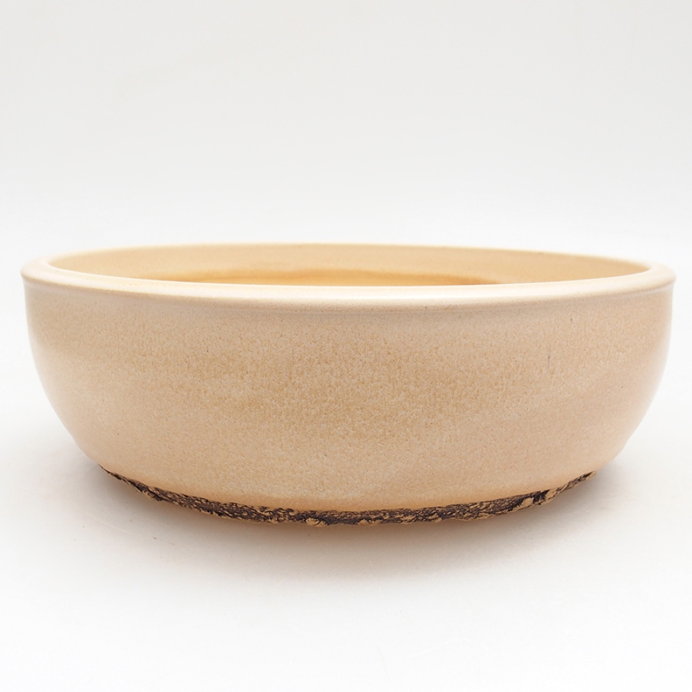 Bonsaischaal van keramiek 21,5 x 21,5 x 7 cm, kleur beige