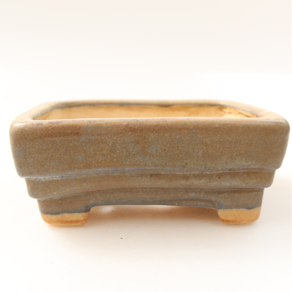 Bonsaischaal van keramiek 9,5 x 7,5 x 3,5 cm, kleur blauw