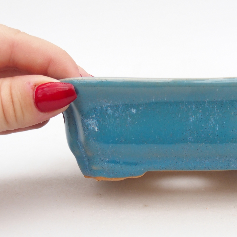 Bonsaischaal van keramiek 26 x 26 x 8 cm, kleur rood