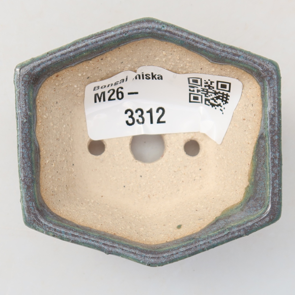 Keramische bonsaipot 6 x 5,5 x 2,5 cm, kleur grijs
