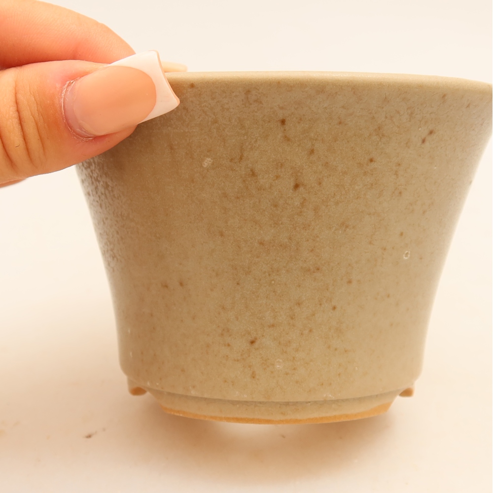 Keramische bonsaipot 11 x 11 x 7 cm, kleur grijs