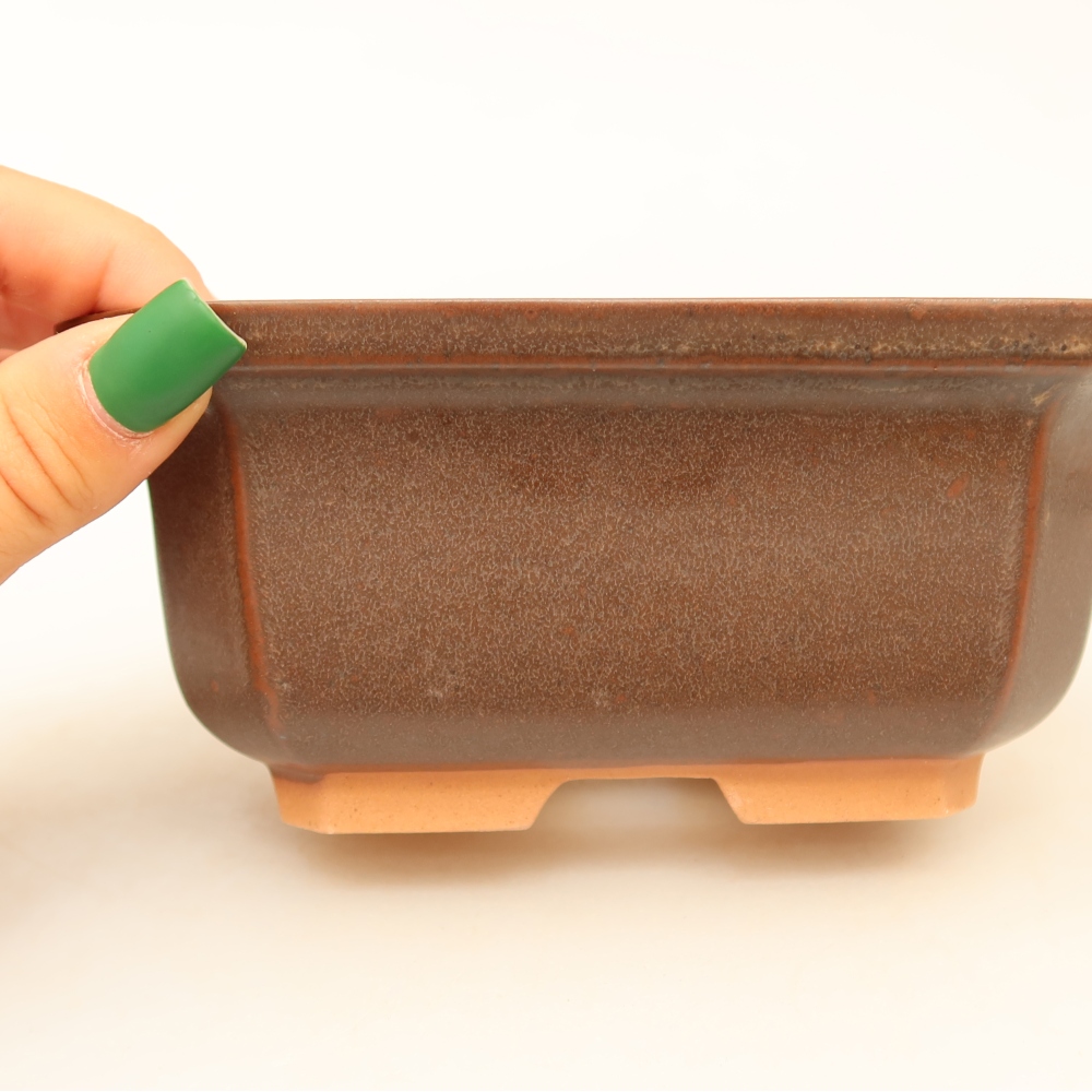 Keramische schaal  15 x 12 x 7 cm, kleur bruin