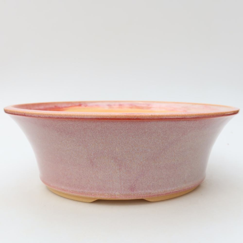 Keramische bonsaischaal 25,5 x 25,5 x 8,5 cm, kleur: roze