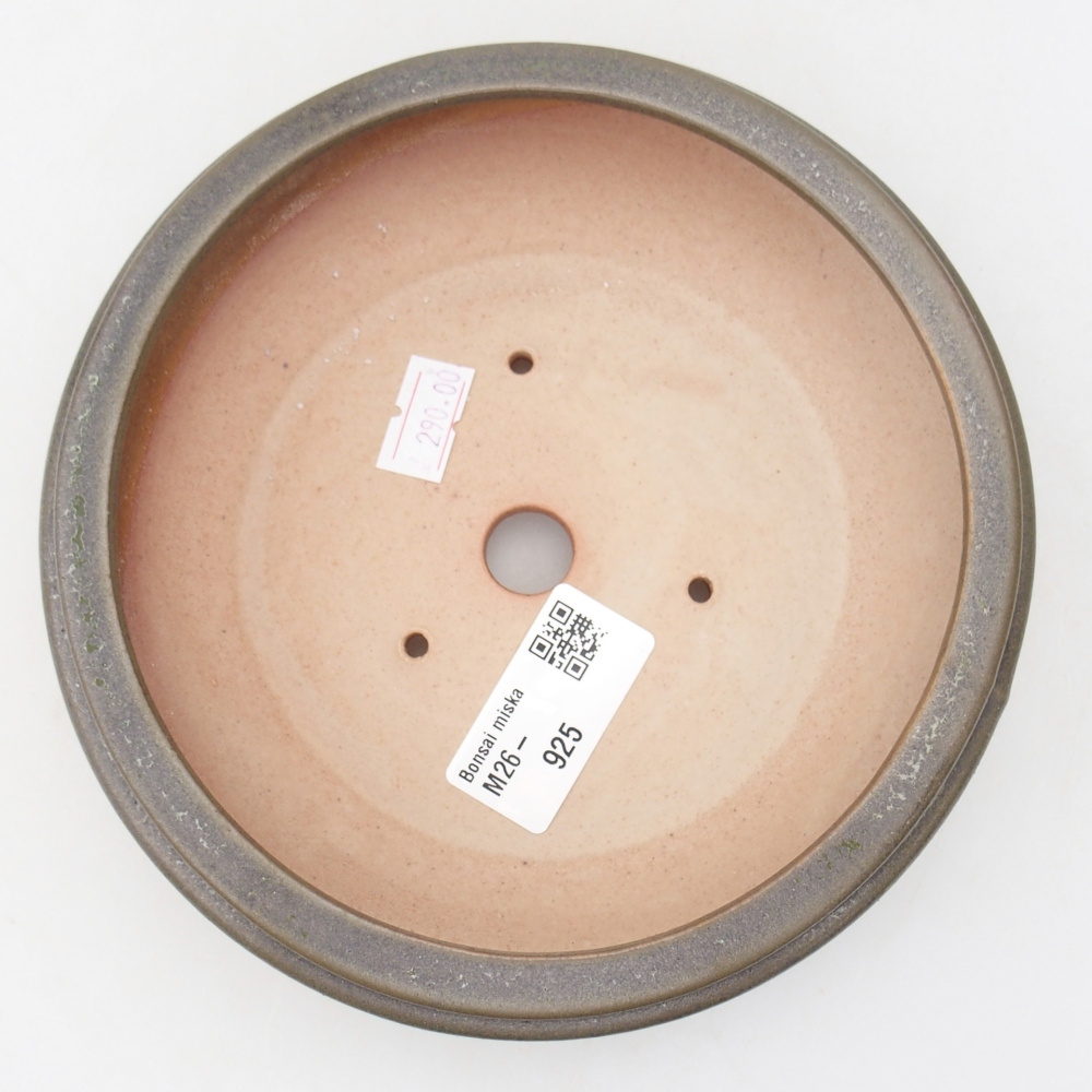 Bonsaischaal van keramiek 16 x 16 x 4,5 cm, groen-grijs