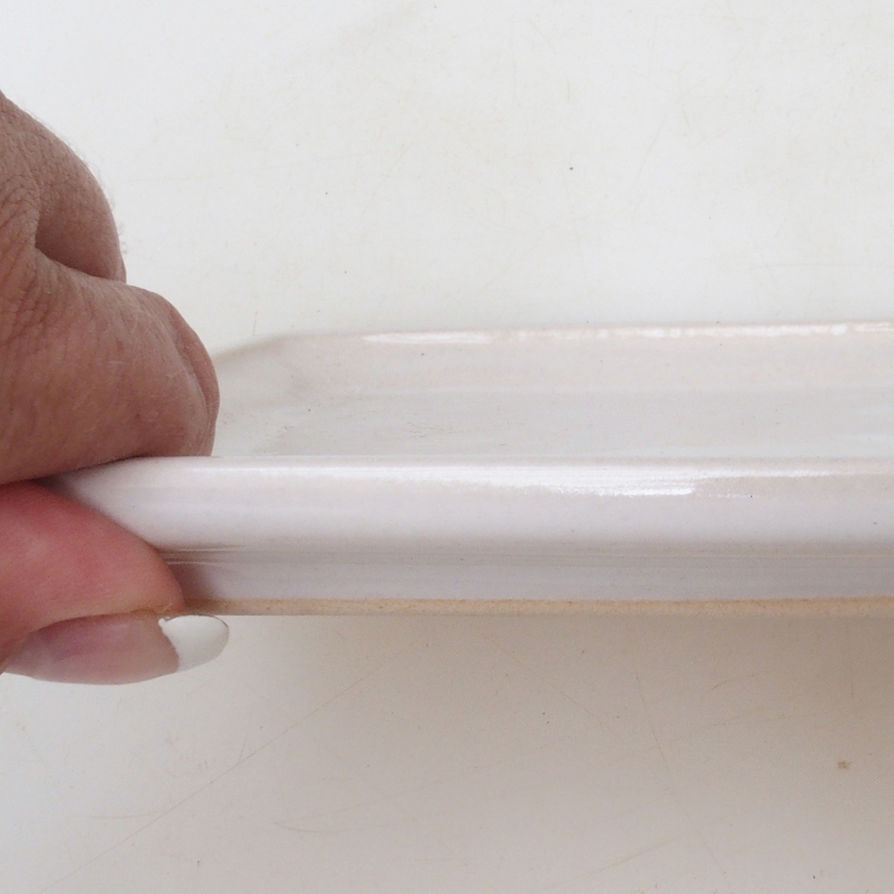 Bonsai schotel rechthoek 19,5 x 14 x 1,5 cm - wit