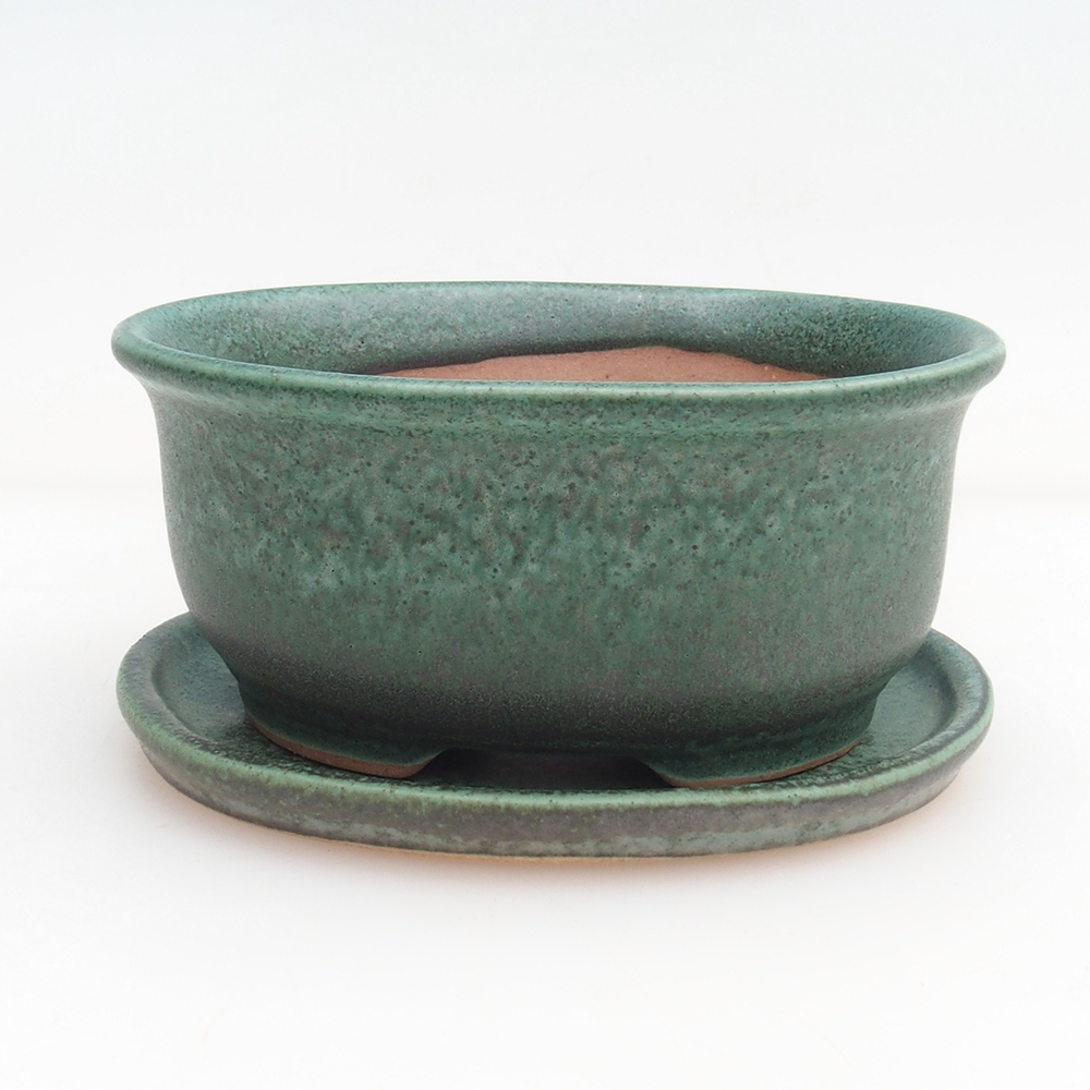 Bonsai kom + schotel H11 - 11,5 x 10 x 4 cm - groen