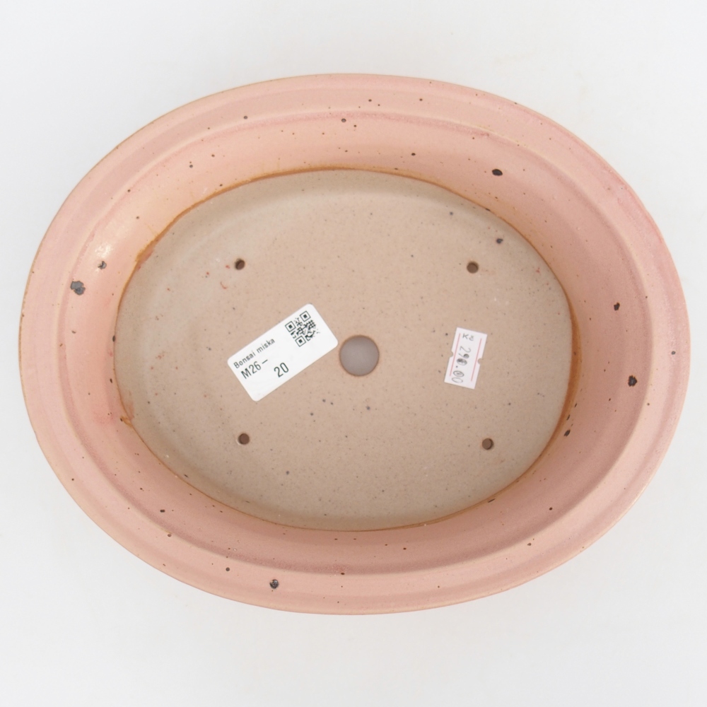Bonsaischaal van keramiek 22,5 x 18,5 x 7 cm, roze