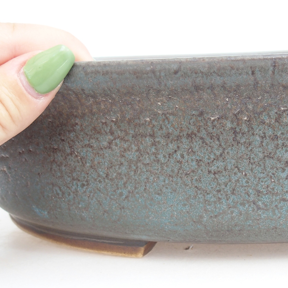 Bonsaischaal van keramiek 32,5 x 28 x 7,5 cm, kleur blauw