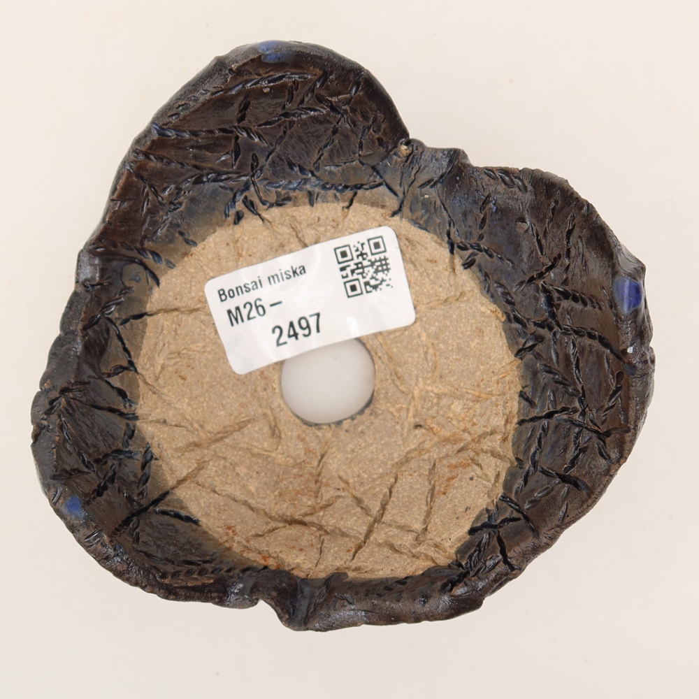 Keramische schaal  10 x 9,5 x 6 cm, kleur zwartblauw