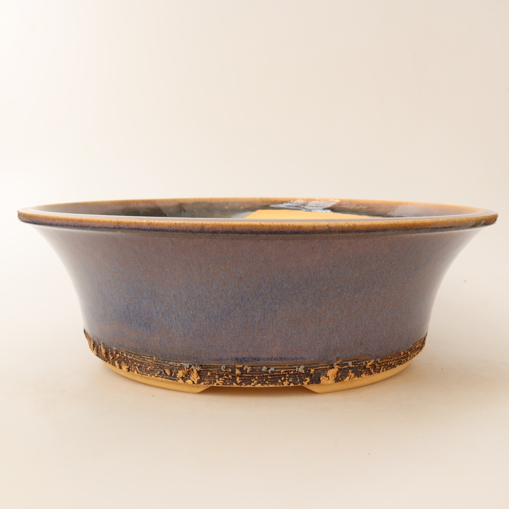 Keramische bonsaipot 29,5 x 29,5 x 9,5 cm, kleur: blauw
