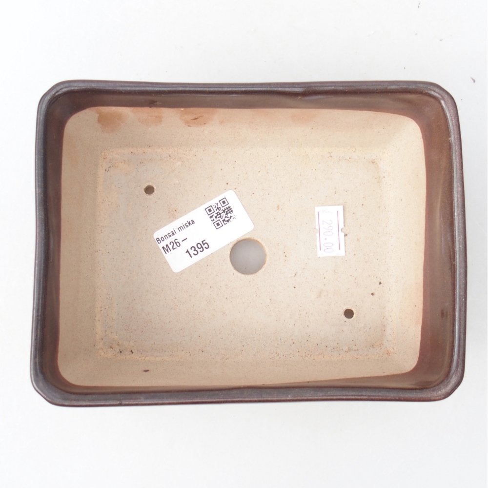 Bonsaischaal van keramiek 15,5 x 11,5 x 6 cm, bruin