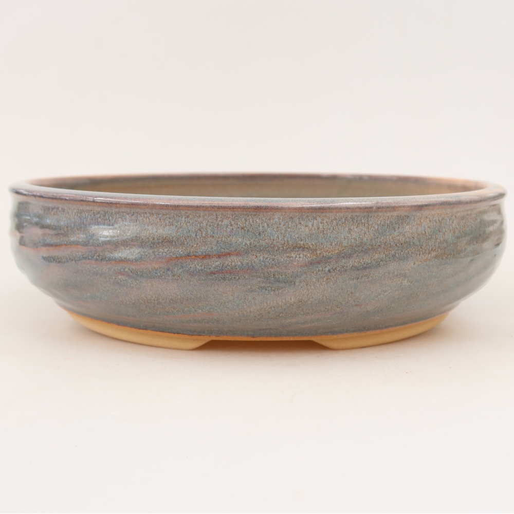 Keramische bonsaipot 27 x 27 x 7 cm, kleur: blauw