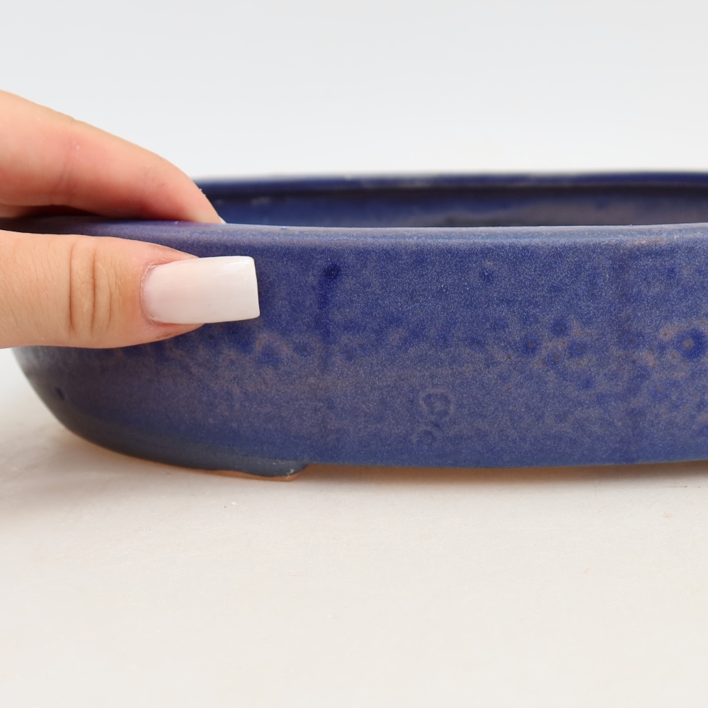 Keramische bonsaipot 27 x 21 x 5,5 cm, kleur: blauw