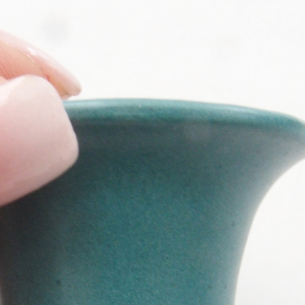 Bonsaischaal van keramiek 6,5 x 5,5 x 4 cm, kleur blauw