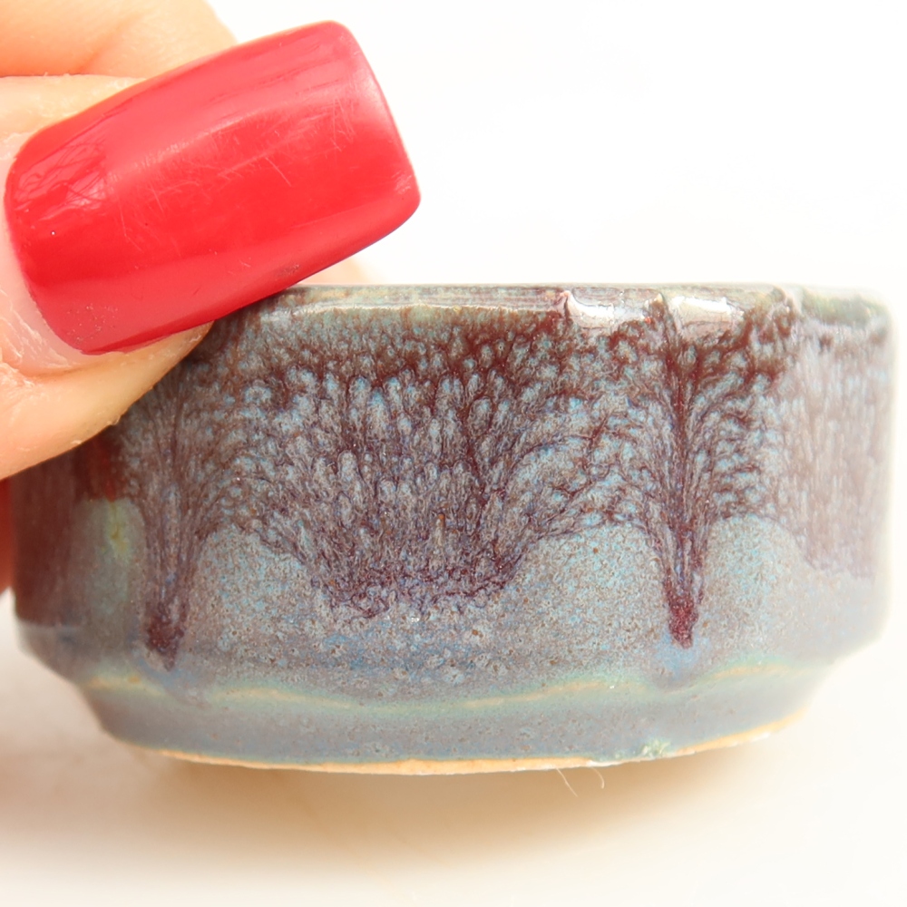 Keramische bonsaischaal 5 x 5 x 2,5 cm, kleur: grijs