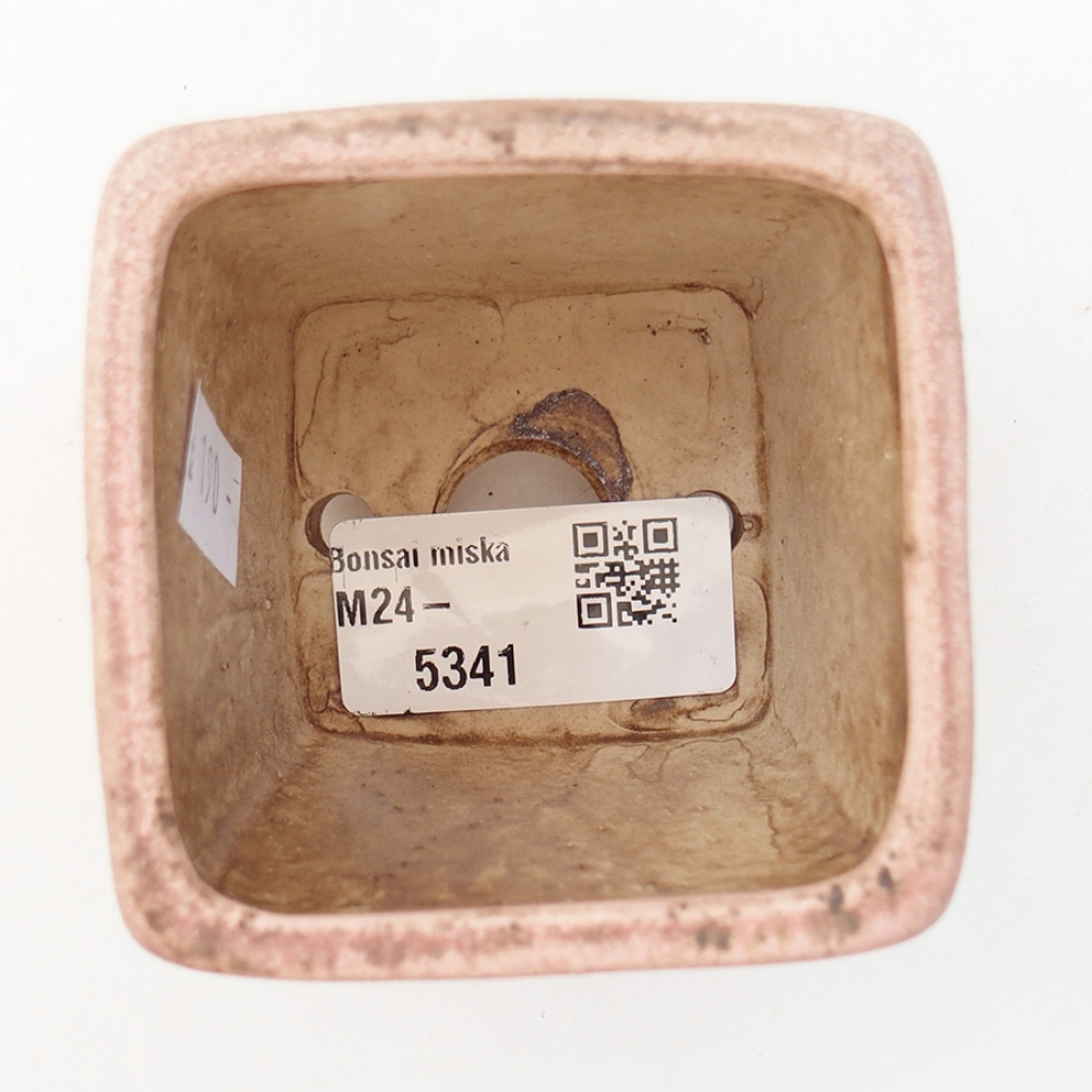 Bonsaischaal van keramiek 6,5 x 6,5 x 7 cm, roze