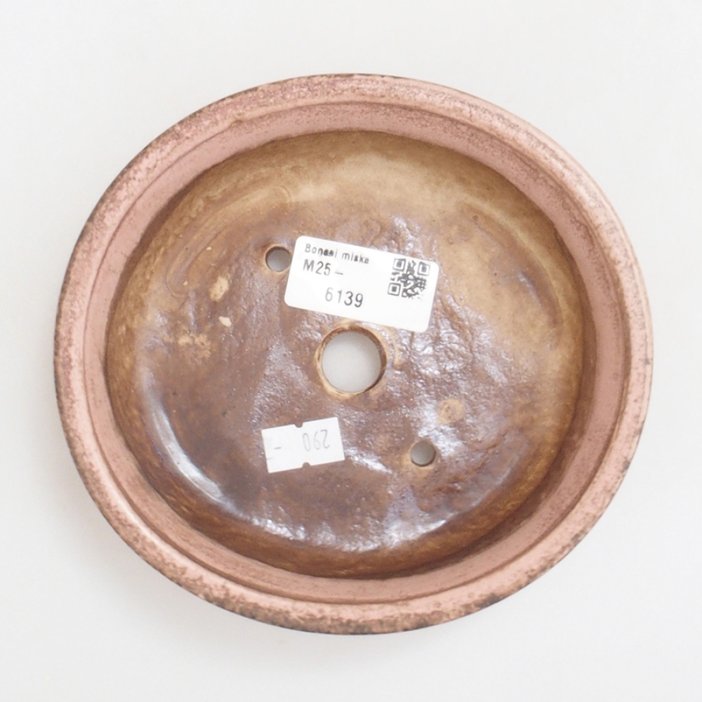 Bonsaischaal van keramiek 10 x 8,5 x 4 cm, bruin