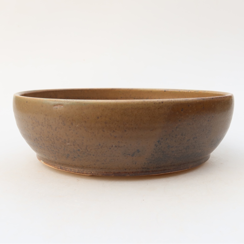 Keramische bonsaischaal 19,5 x 19,5 x 6,5 cm, kleur bruin