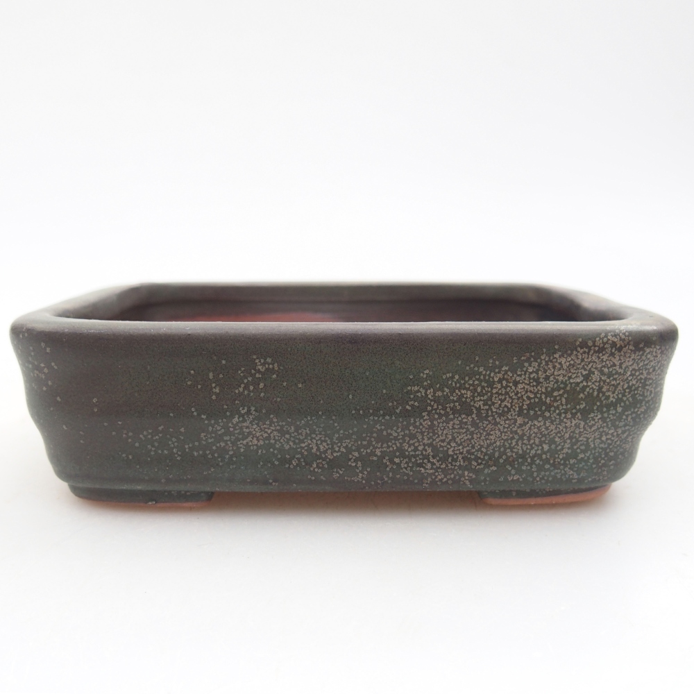 Bonsaischaal van keramiek 11 x 8 x 3 cm, grijs