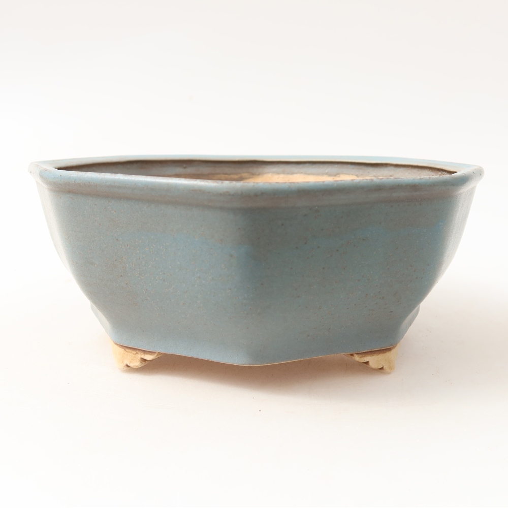 Keramische bonsaischaal 17 x 16 x 6,5 cm, kleur: blauw