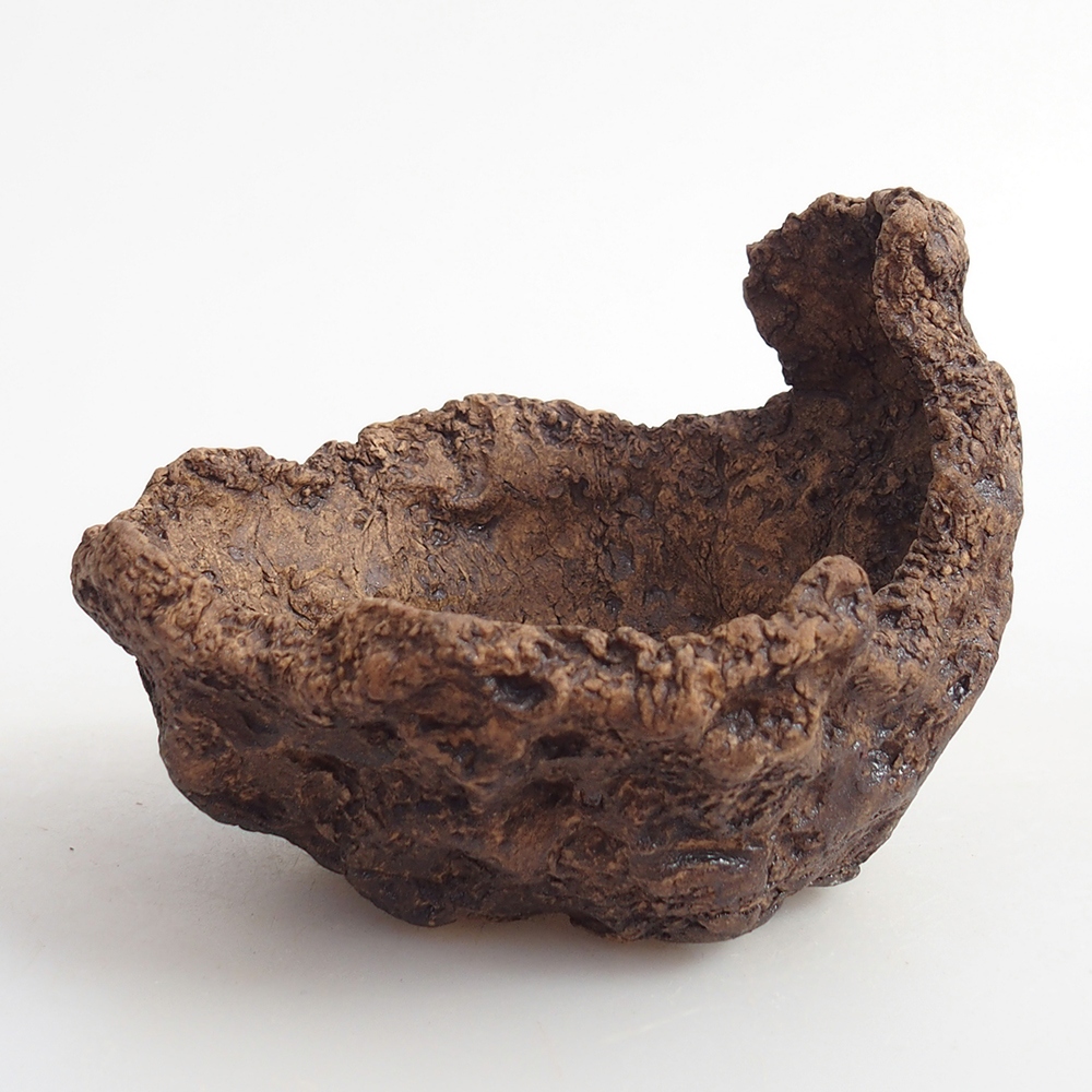 Keramisch Schelp 9,5 x 9 x 8,5 cm , kleur bruin