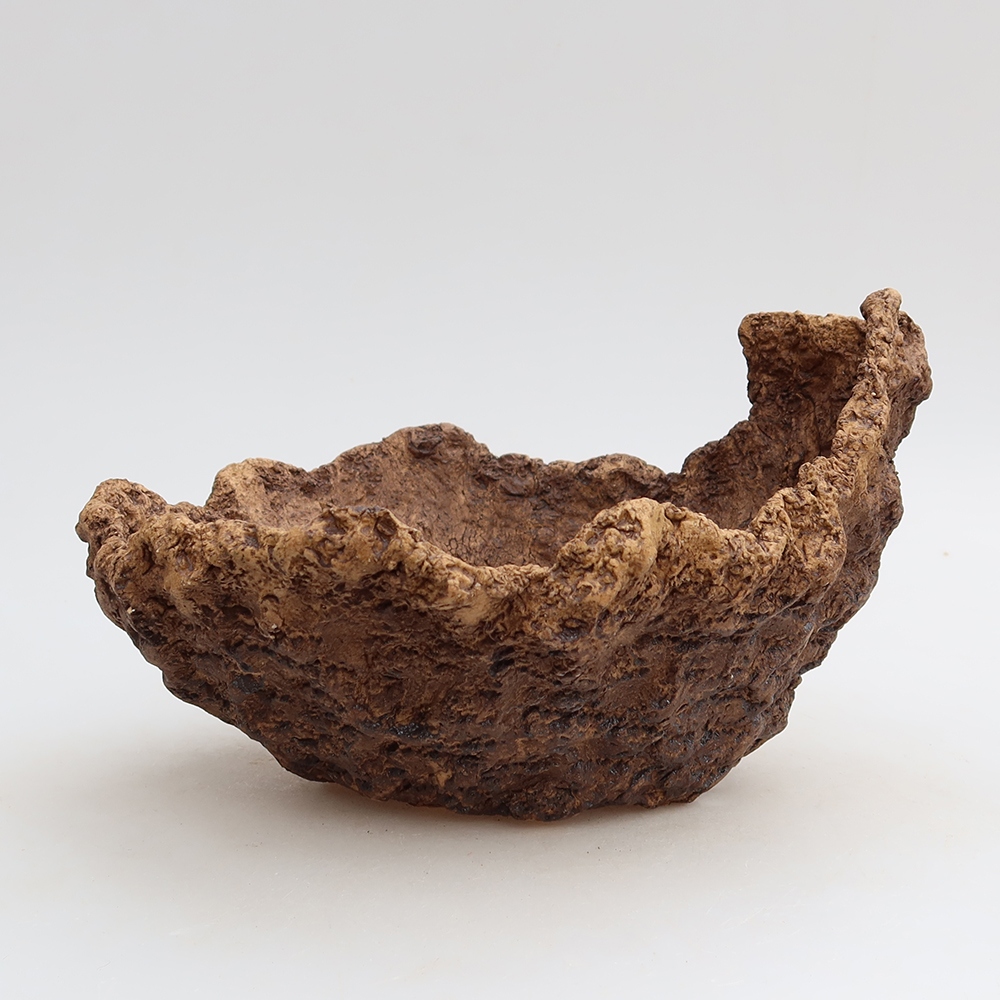 Keramische schaal 19,5 x 16 x 13 cm, kleur bruin