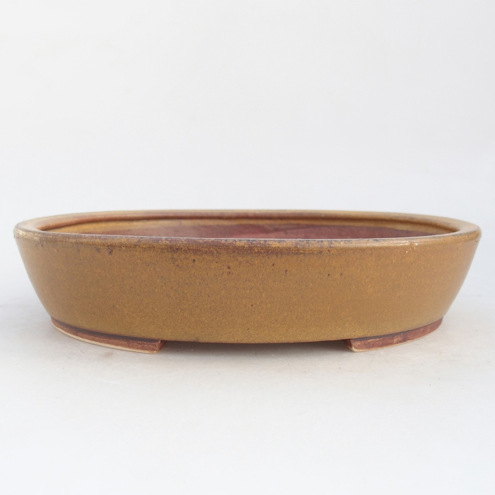 Bonsaischaal van keramiek 21 x 19 x 4,5 cm, bruin