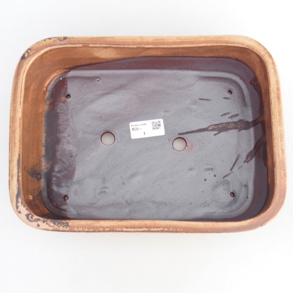 Bonsaischaal van keramiek 28,5 x 21 x 7,5 cm, roze