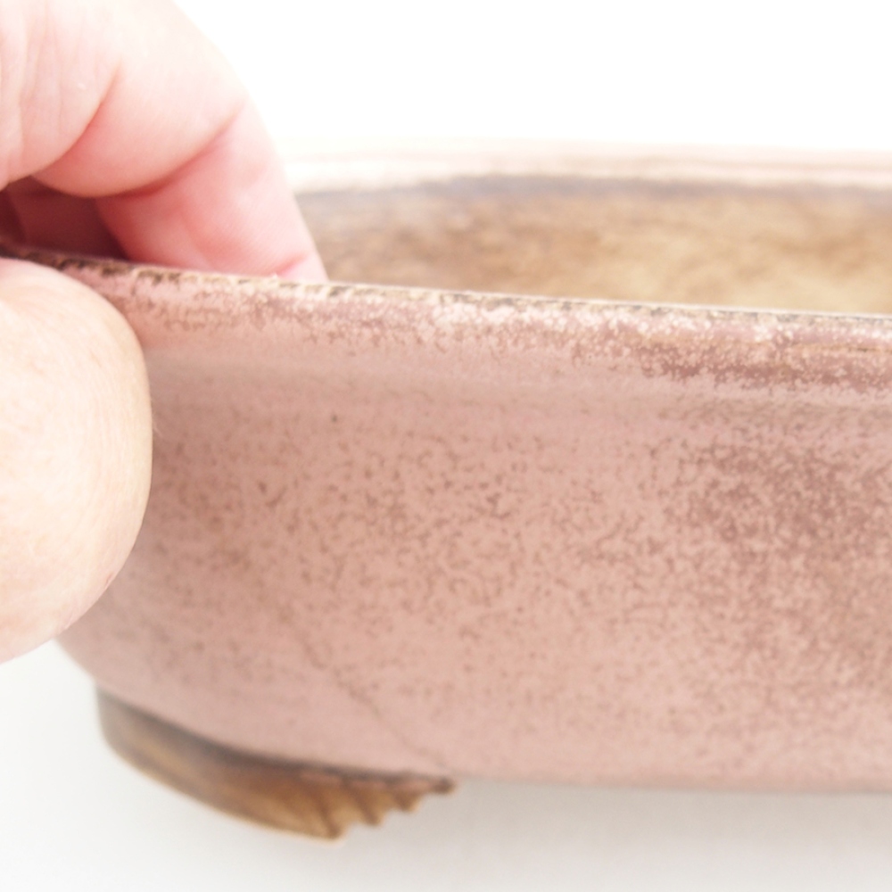 Bonsaischaal van keramiek 25 x 20,5 x 7 cm, roze