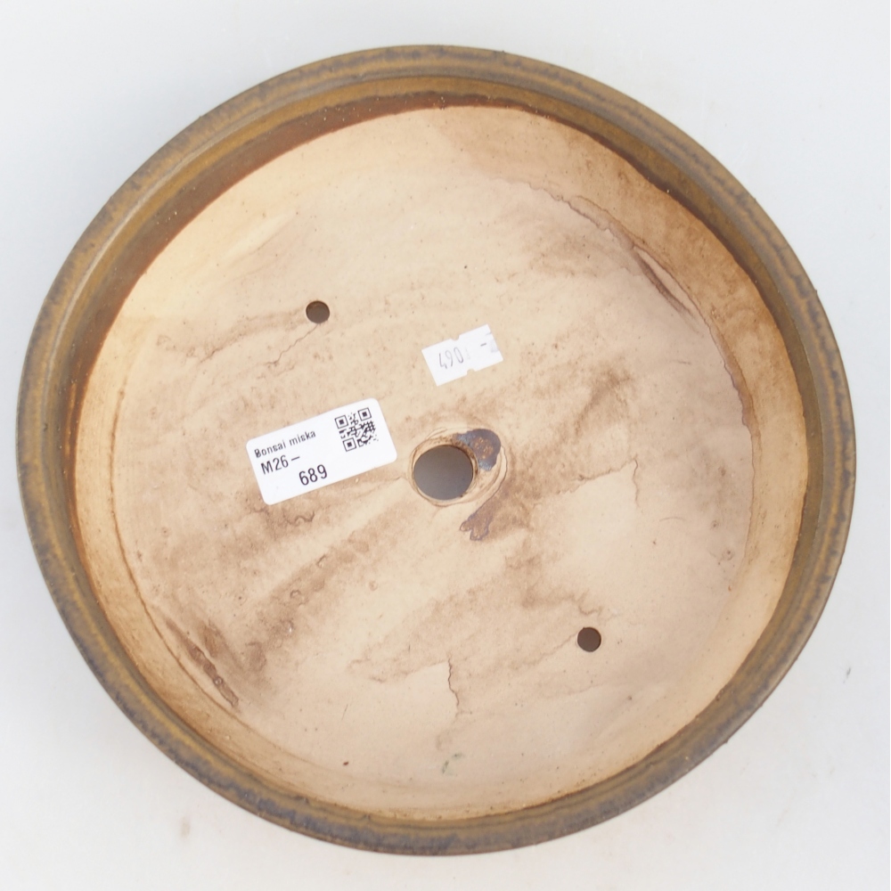 Bonsaischaal van keramiek 21,5 x 21,5 x 6 cm, bruin