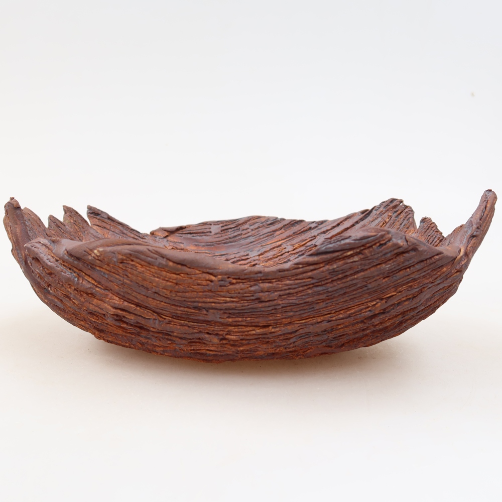 Keramische schaal  20 x 17 x 7,5 cm, kleur bruin