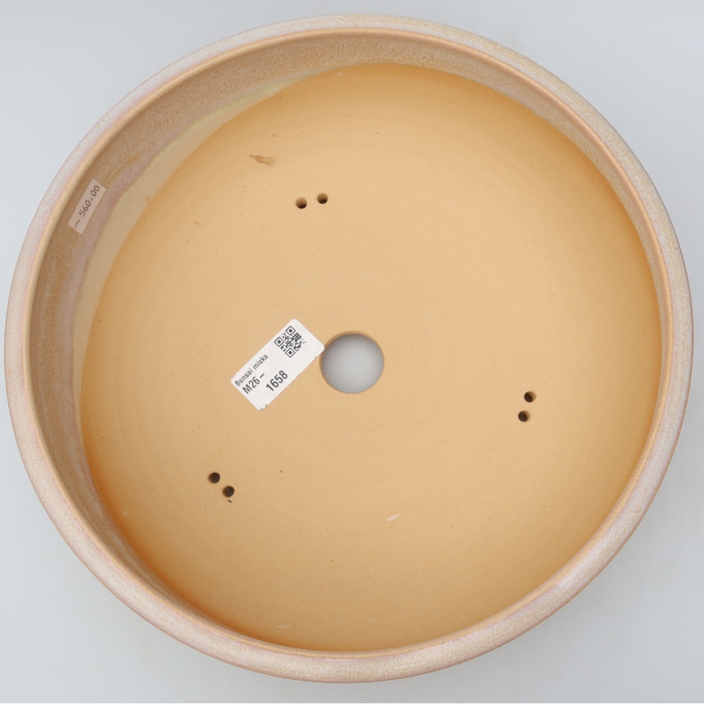 Keramische bonsaischaal 25,5 x 25,5 x 8 cm, kleur: beige