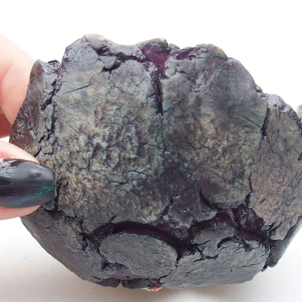 Keramische schaal 9,5 x 8,5 x 6 cm , kleur paars