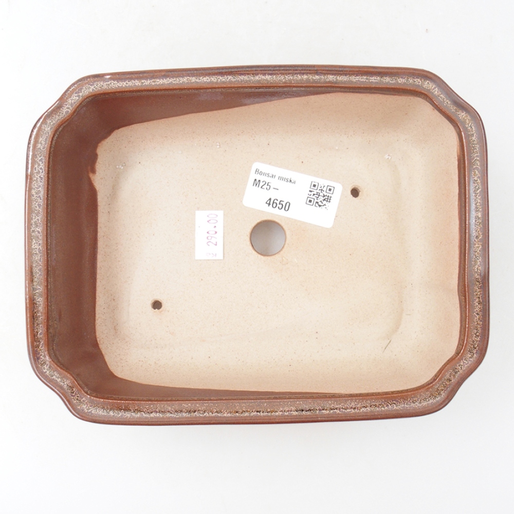 Bonsaischaal van keramiek 18 x 13,5 x 5 cm, bruin