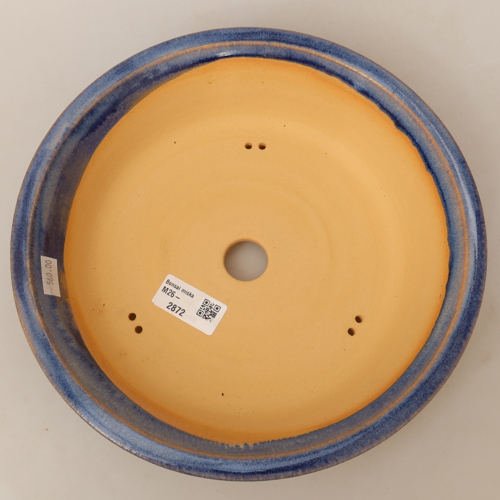 Keramische bonsaipot 25 x 25 x 6 cm, kleur: blauw
