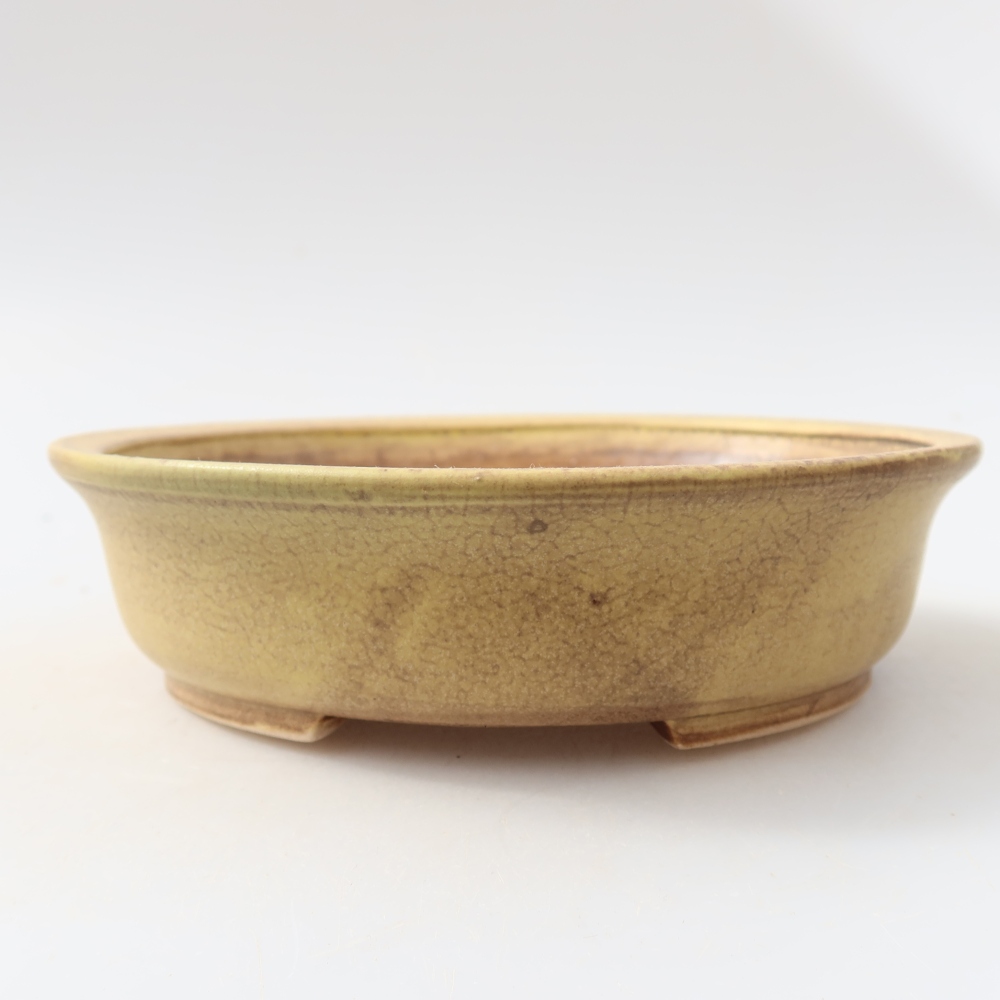 Keramische bonsaipot 15,5 x 14,5 x 4 cm, kleur: geel