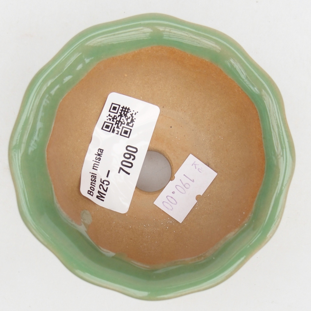 Bonsaischaal van keramiek 26 x 26 x 8 cm, kleur rood