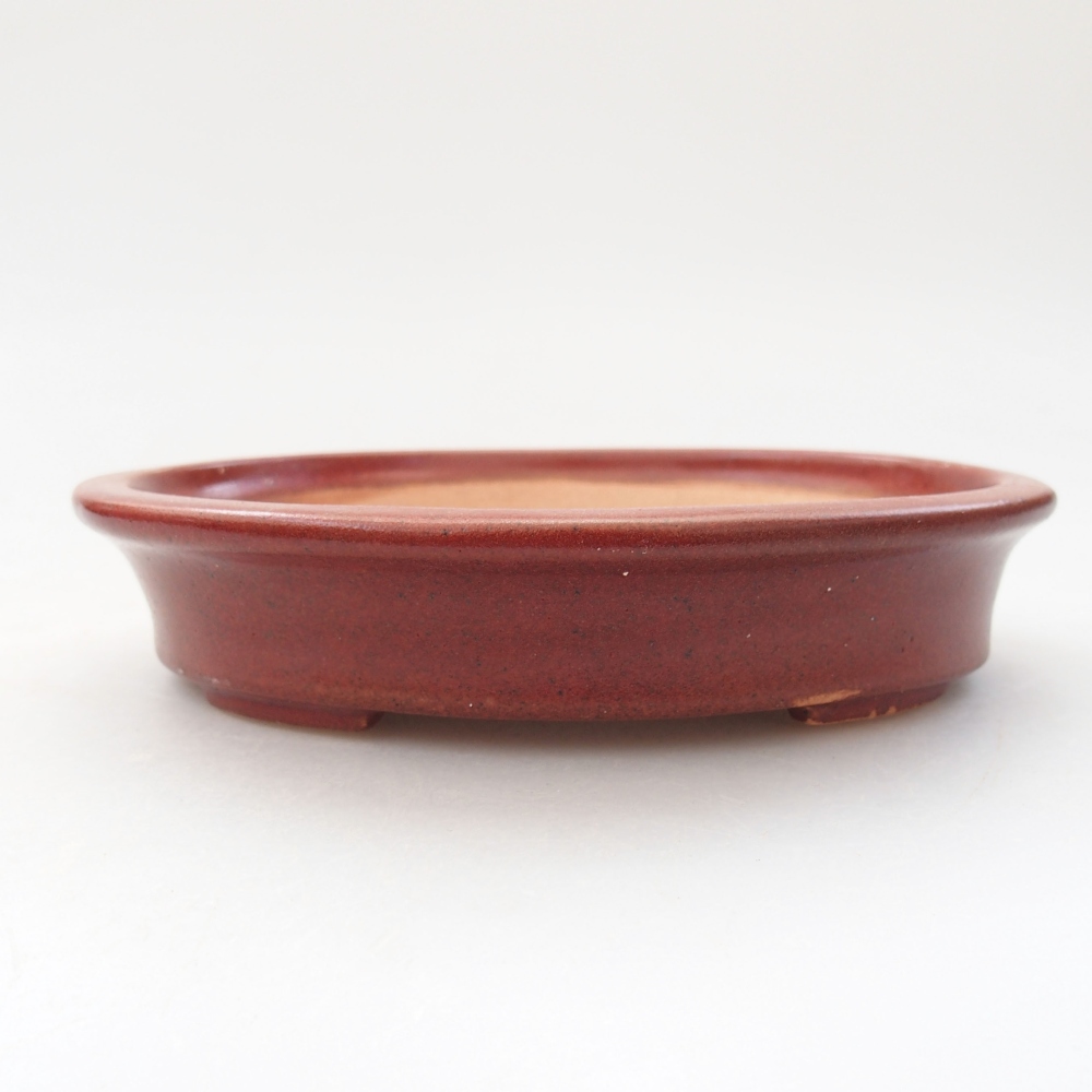 Bonsaischaal van keramiek 13 x 11 x 3 cm, bordeauxrood