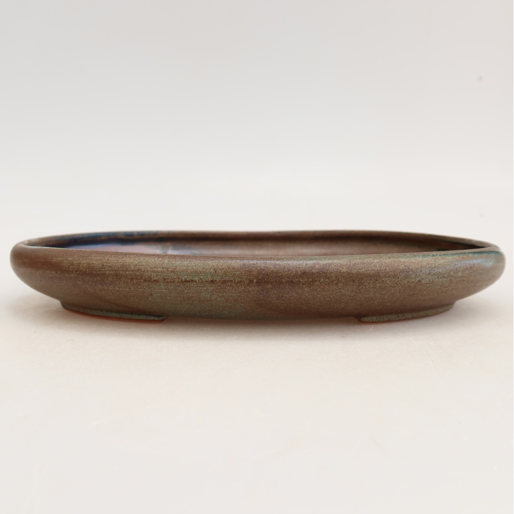 Bonsaischaal van keramiek 22,5 x 16,5 x 3 cm, bruin