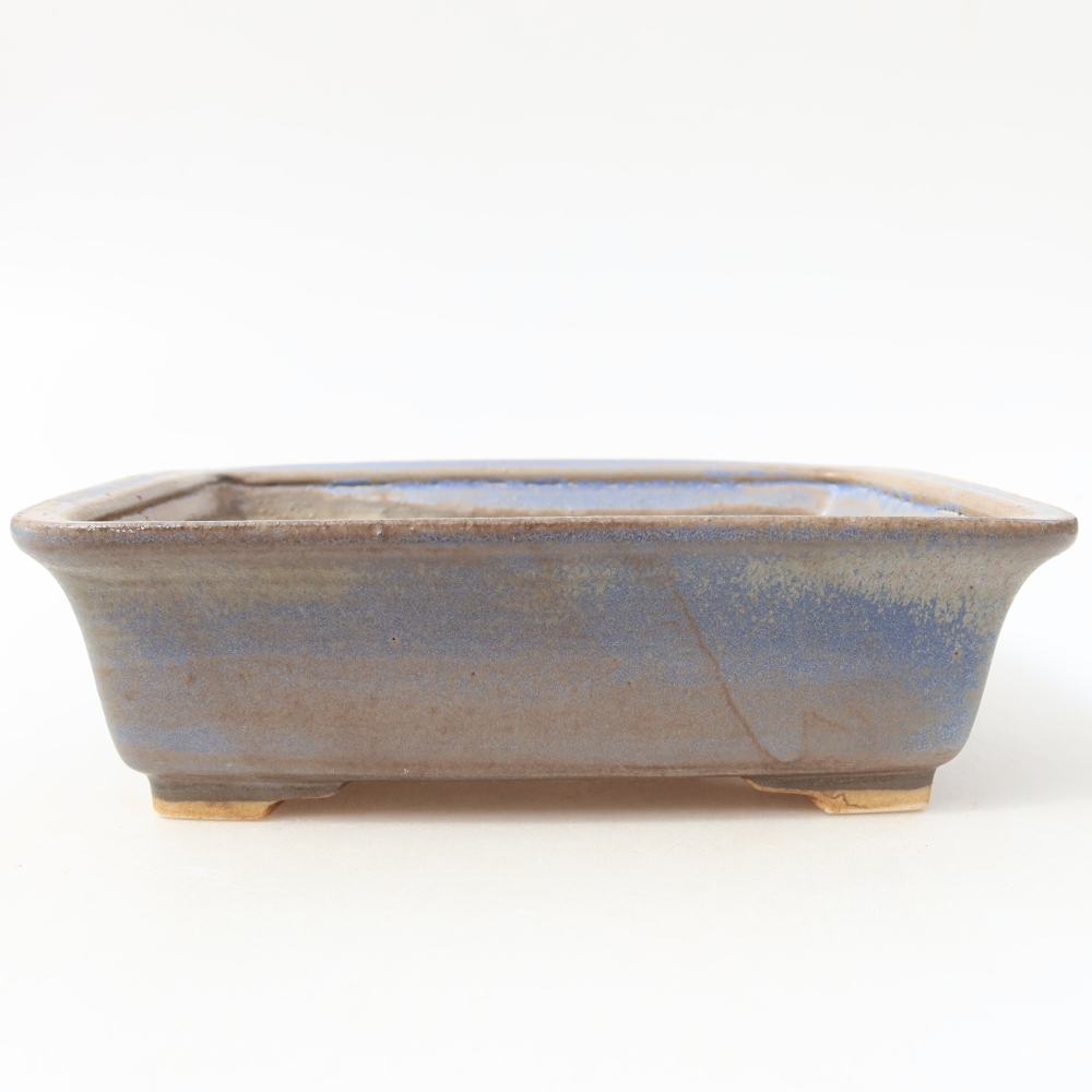 Keramische bonsaipot 17,5 x 14,5 x 5,5 cm, kleur: blauw