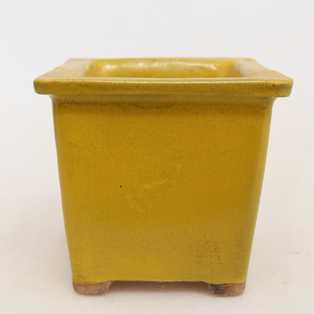 Keramische bonsaipot 6 x 6 x 5,5 cm, kleur geel
