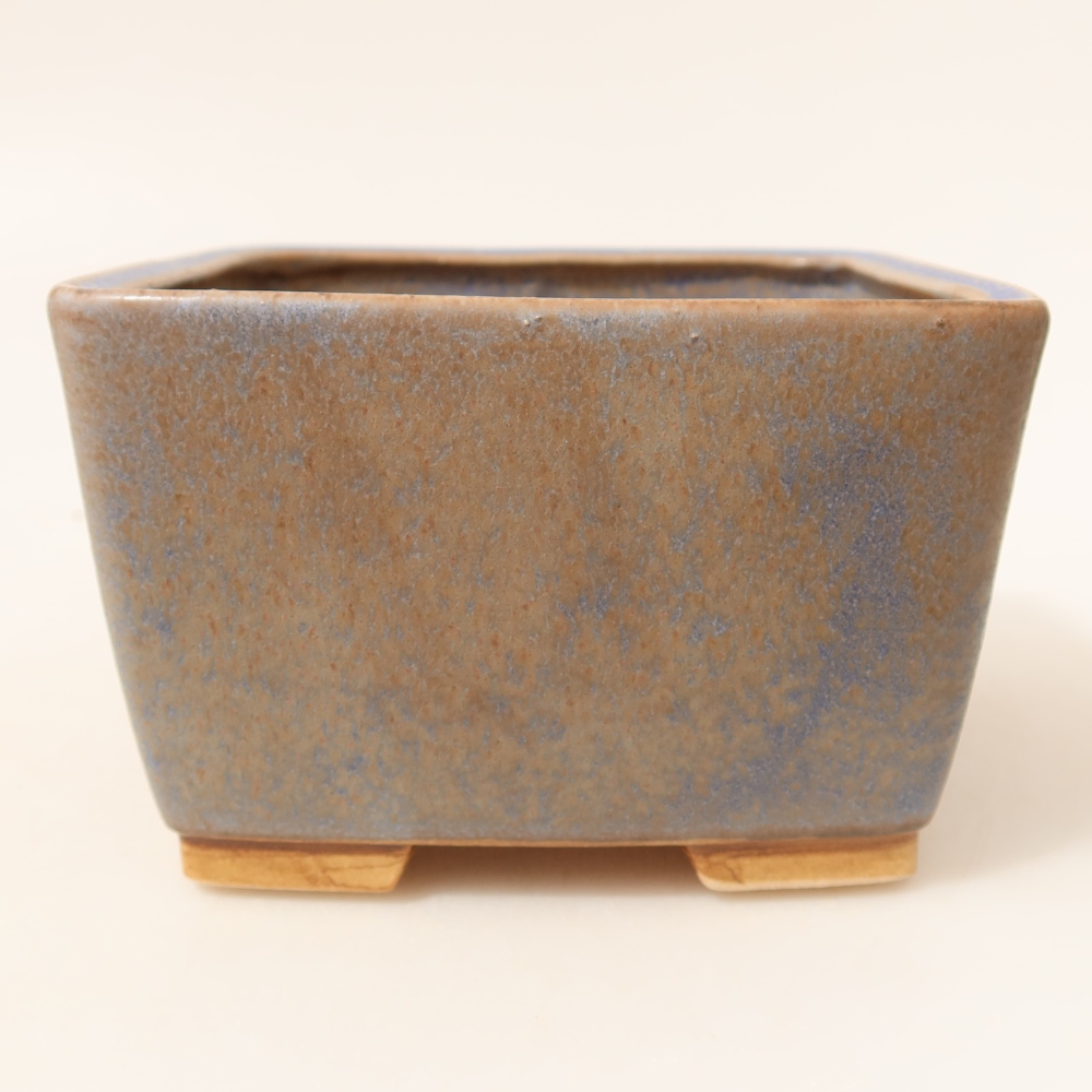 Keramische bonsaipot 13 x 13 x 8 cm, kleur: blauw