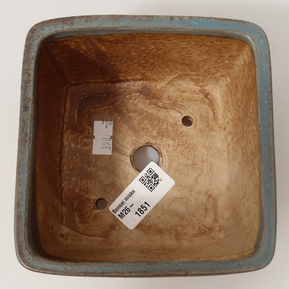 Keramische bonsaipot 13 x 13 x 8 cm, kleur: blauw