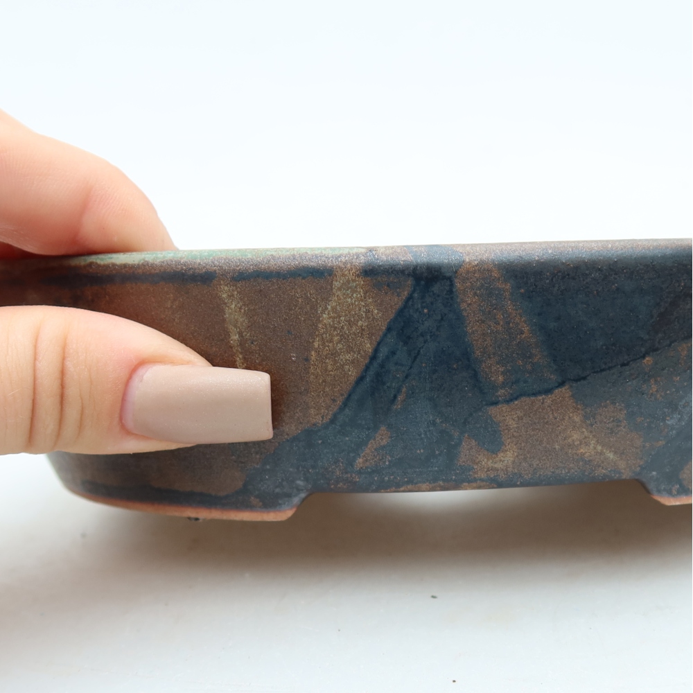 Bonsaischaal van keramiek 17 x 14 x 4 cm, bruin