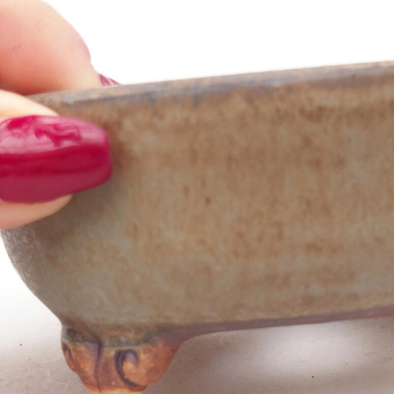 Bonsaischaal van keramiek 10,5 x 10,5 x 4,5 cm, kleur blauw