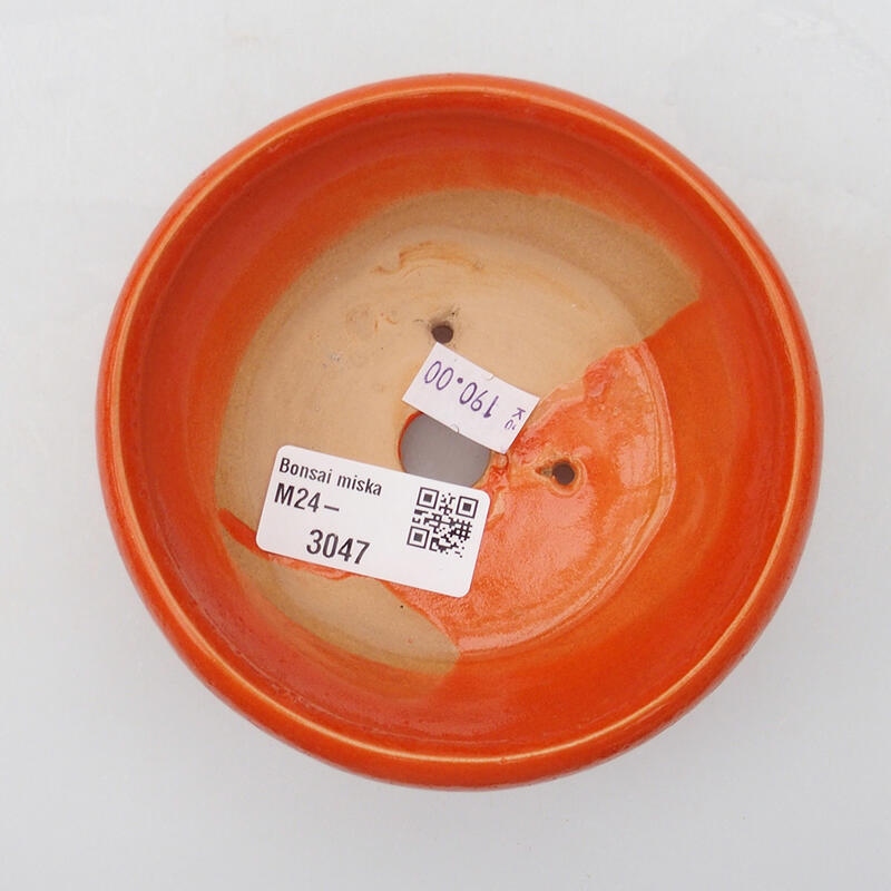Bonsaischaal van keramiek 10,5 x 10,5 x 4,5 cm, oranje