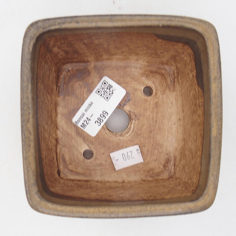 Bonsaischaal van keramiek 10,5 x 10,5 x 6,5 cm, bruin