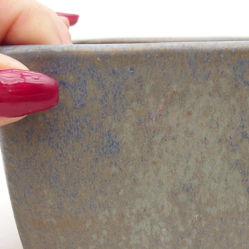 Bonsaischaal van keramiek 10,5 x 10,5 x 6,5 cm, kleur blauw