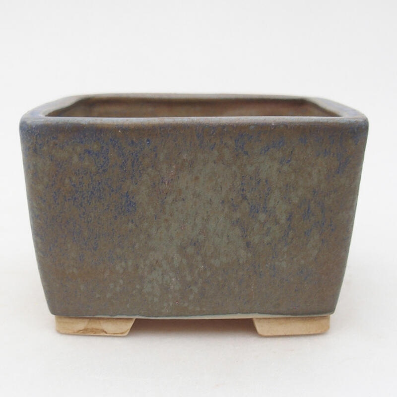 Bonsaischaal van keramiek 10,5 x 10,5 x 6,5 cm, kleur blauw